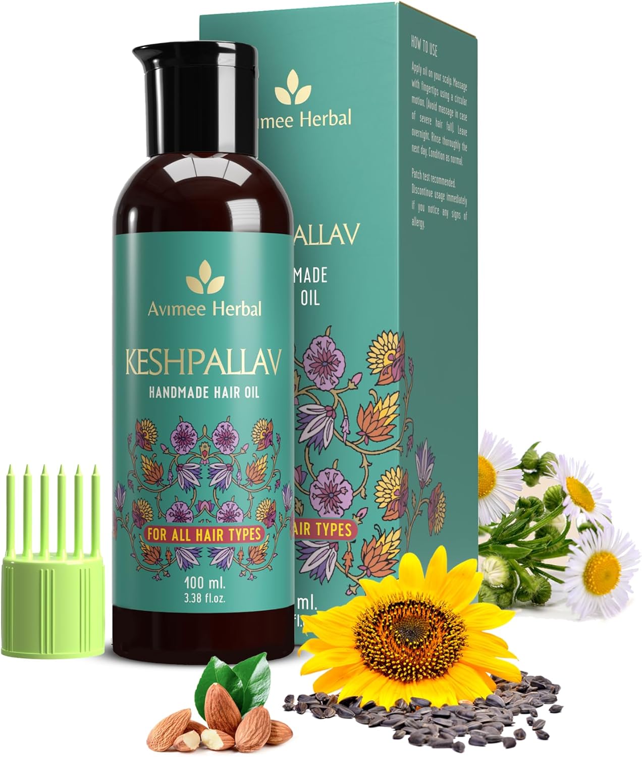 AVIMEE HERBAL Keshpallav Hair Oil, Herbal Hair Growth Oil, Reduces