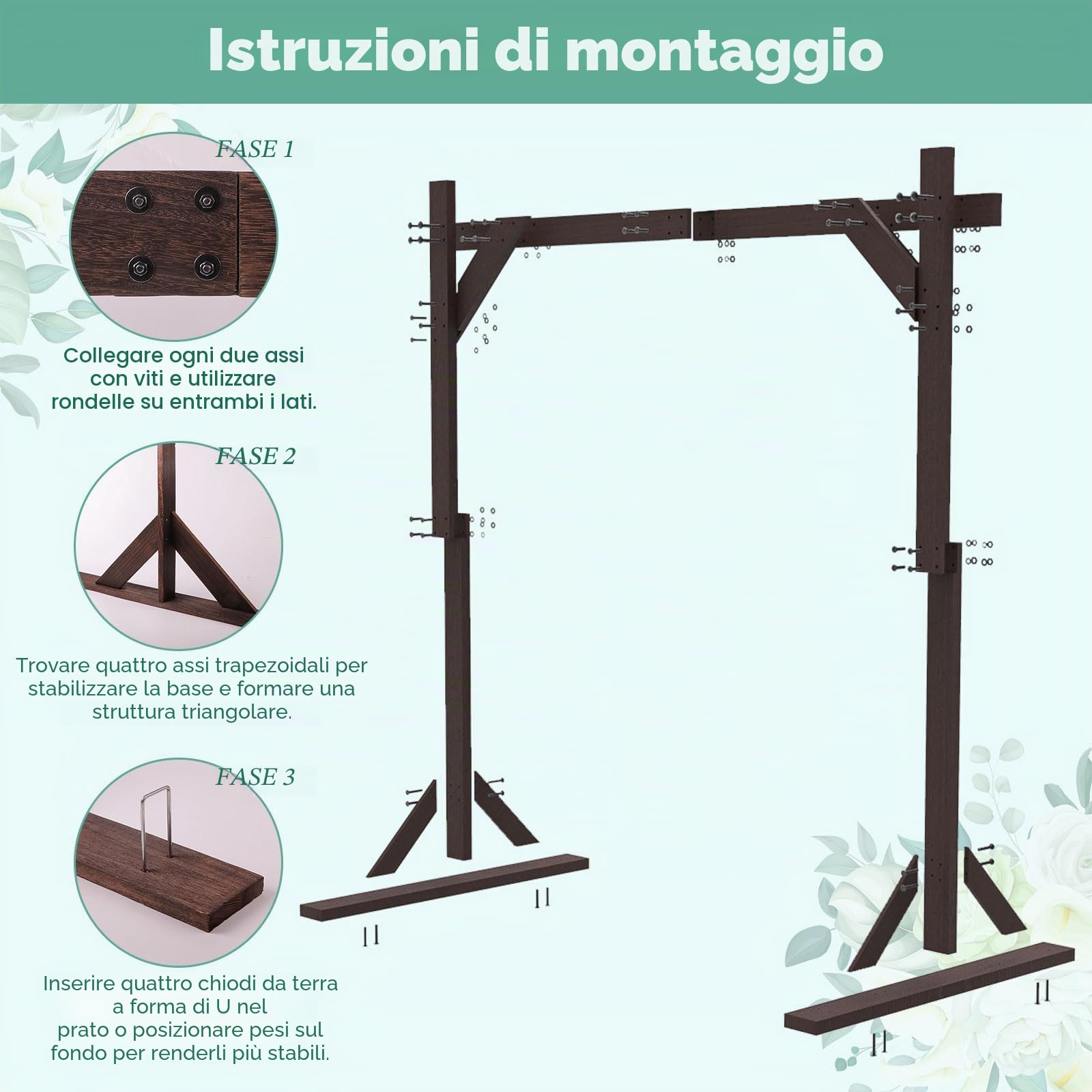 Arco Decorativo per Matrimonio e Giardino - Rose, Uva, Palloncini, Tulle - Decorazione per Casa e Sfondo