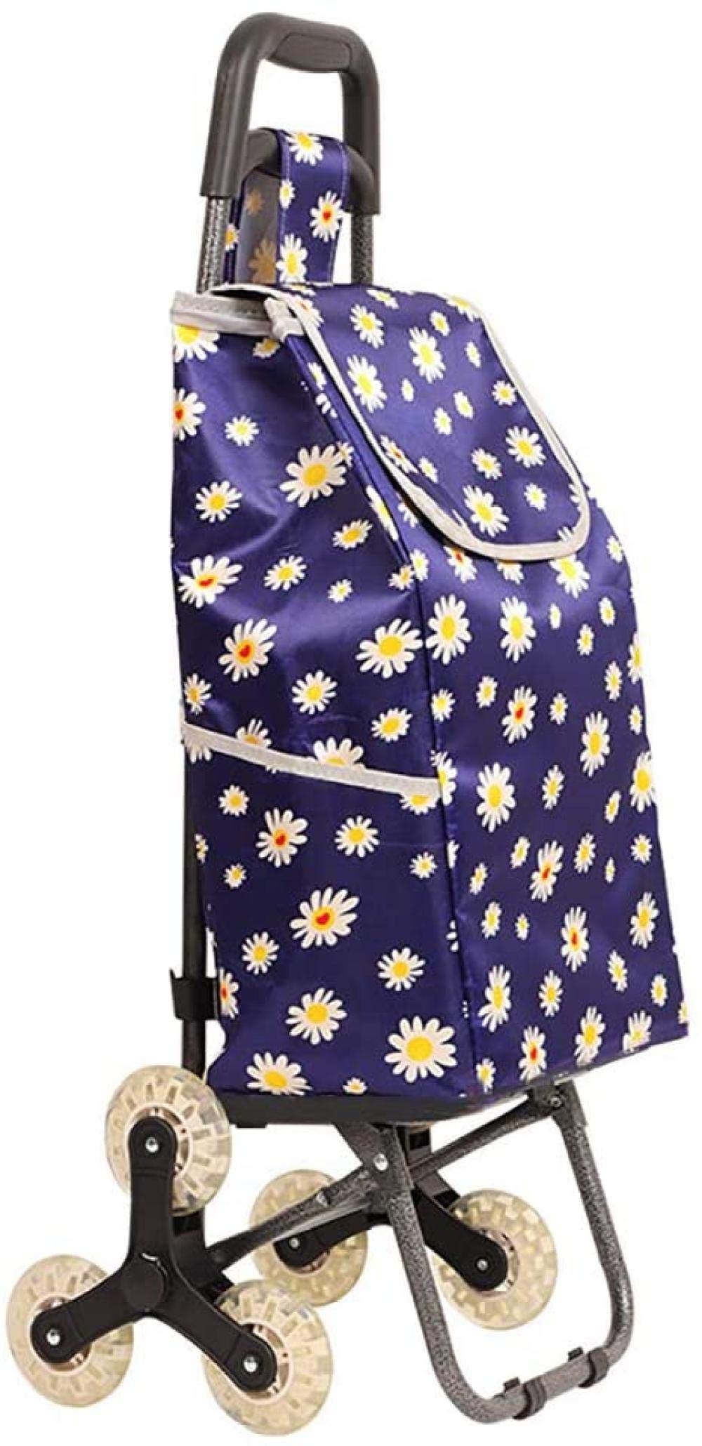 Push Cart Lightweight Lightweight and Strong Portable Folding Shopping Cart 2 in 1 Trolley Shopping Cart with Removable Backpack 6 Wheels No Noise Each Side 6 Wheels Maximum Capacity 20kg Blue