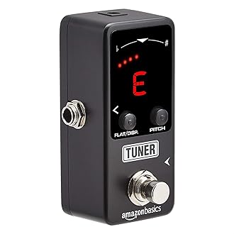 Amazon BasicsMini Tuner Pedal for Guitar and Bass, Black