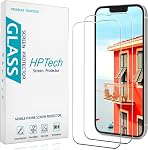 [2 Pack] HPTech Screen Protector for iPhone 13/13 Pro 6.1-Inch Tempered Glass, Anti-Scratch, Bubble Free