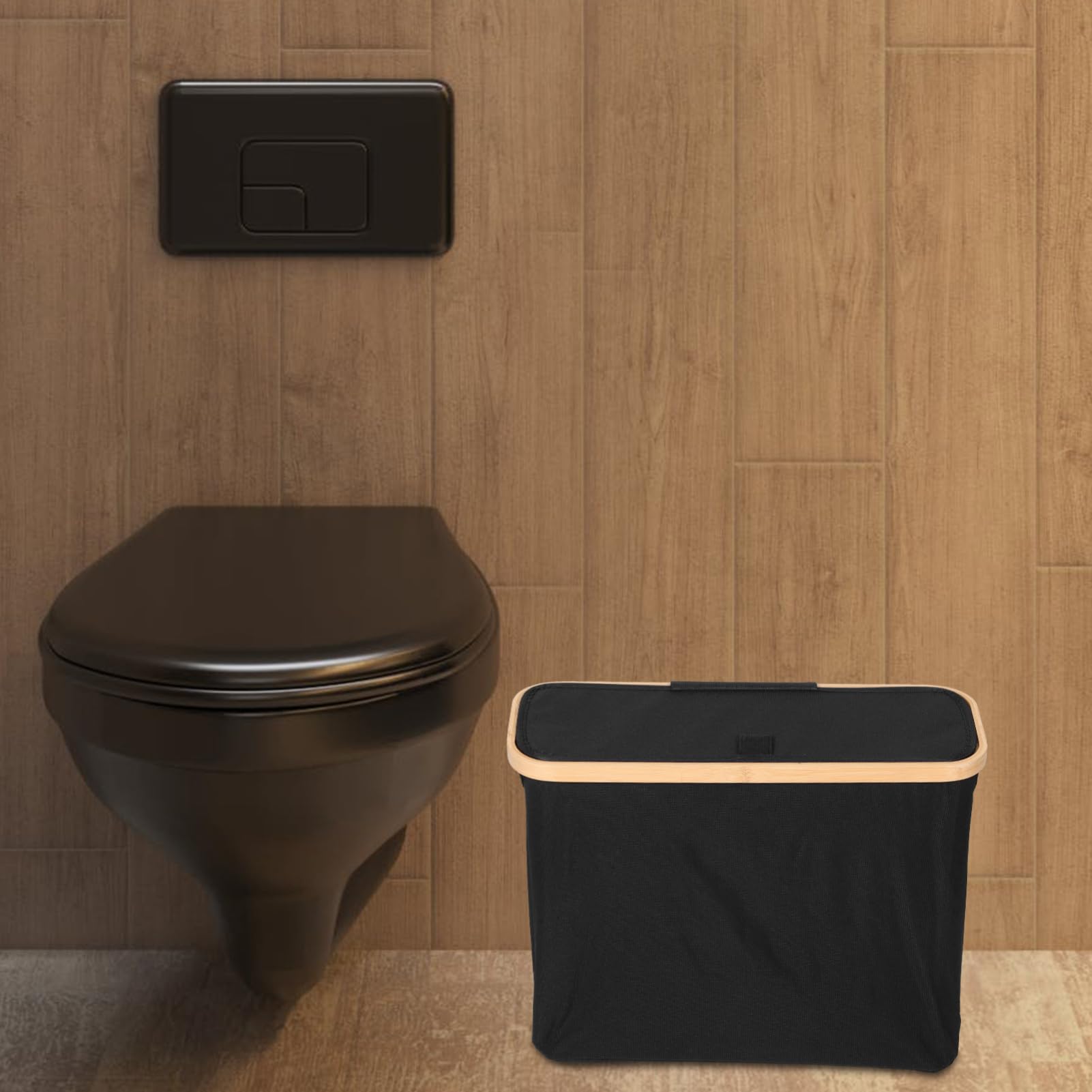 Cesta De Almacenamiento De Papel Higiénico De Bambú Tapa Organizador Decorativo para Baño Capacidad Ampliada y Fácil De Limpiar para Mantener El Espacio Ordenado