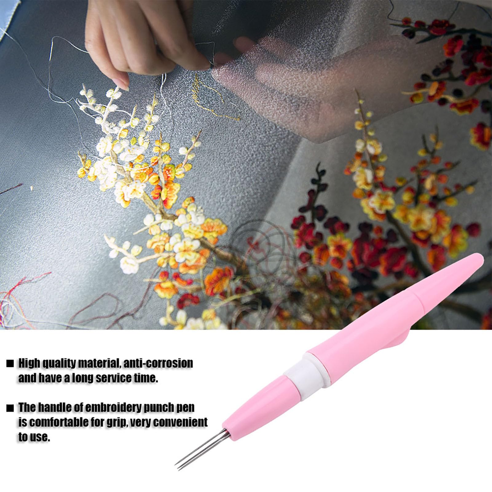 Outil d'aiguille à poinçonner, Broderie avec 3 Aiguilles Fines, Couture, enfileur pour Tapis, Bricolage