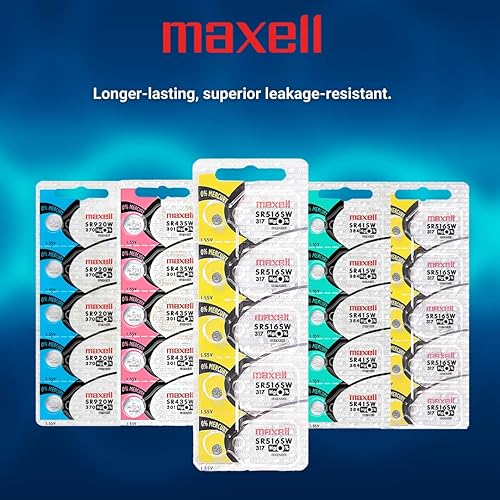 Miniatura 4 de Paquete de 5 baterías de reloj de óxido de plata Maxell SR516SW SR62 317 D317