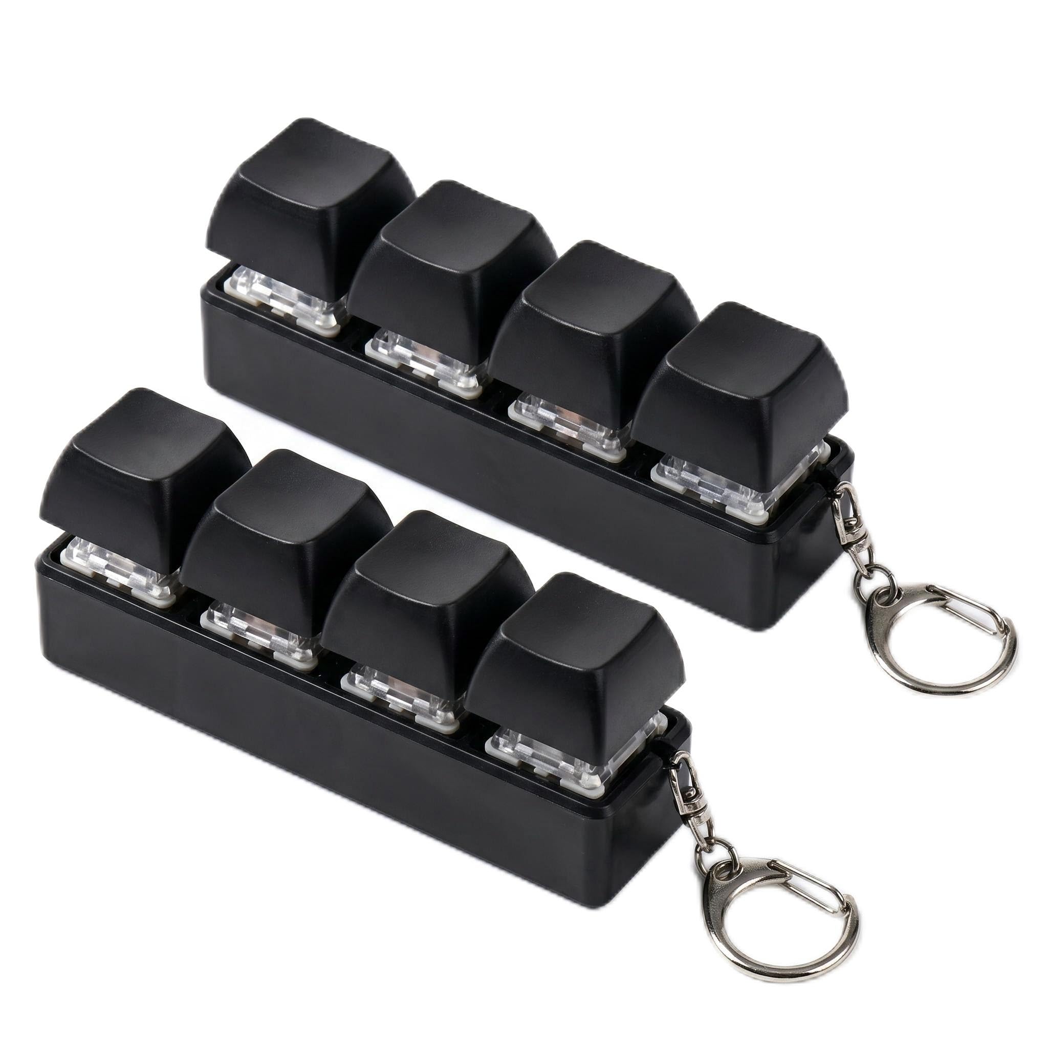 Mtbricey 2 Pack Mechanical Style Click Button Keychain Portable Mini Clickable Desk Gadget for Keys Backpack or Handbag Durable TPR Compact Click Accessory for Everyday Use
