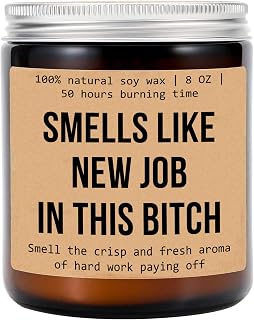 Smells Like New Job in This Bitch Candle - Funny Gift for New Job - Job Acceptance Gift - New Job Gift - Gift for Him Her