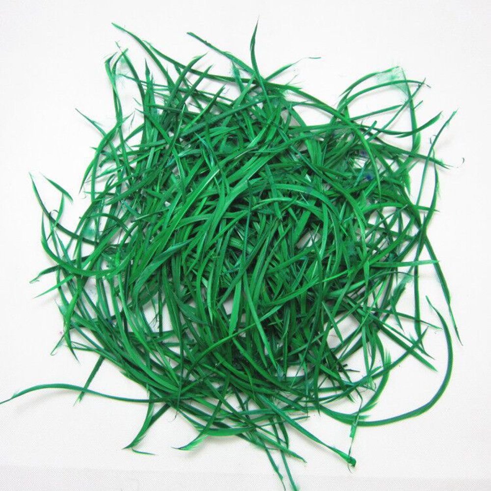 Lyracces Lots 200pcs Artificial Decorative Loose Dyed Goose Stiff biot Feather Plume Appliques Trim (Green)