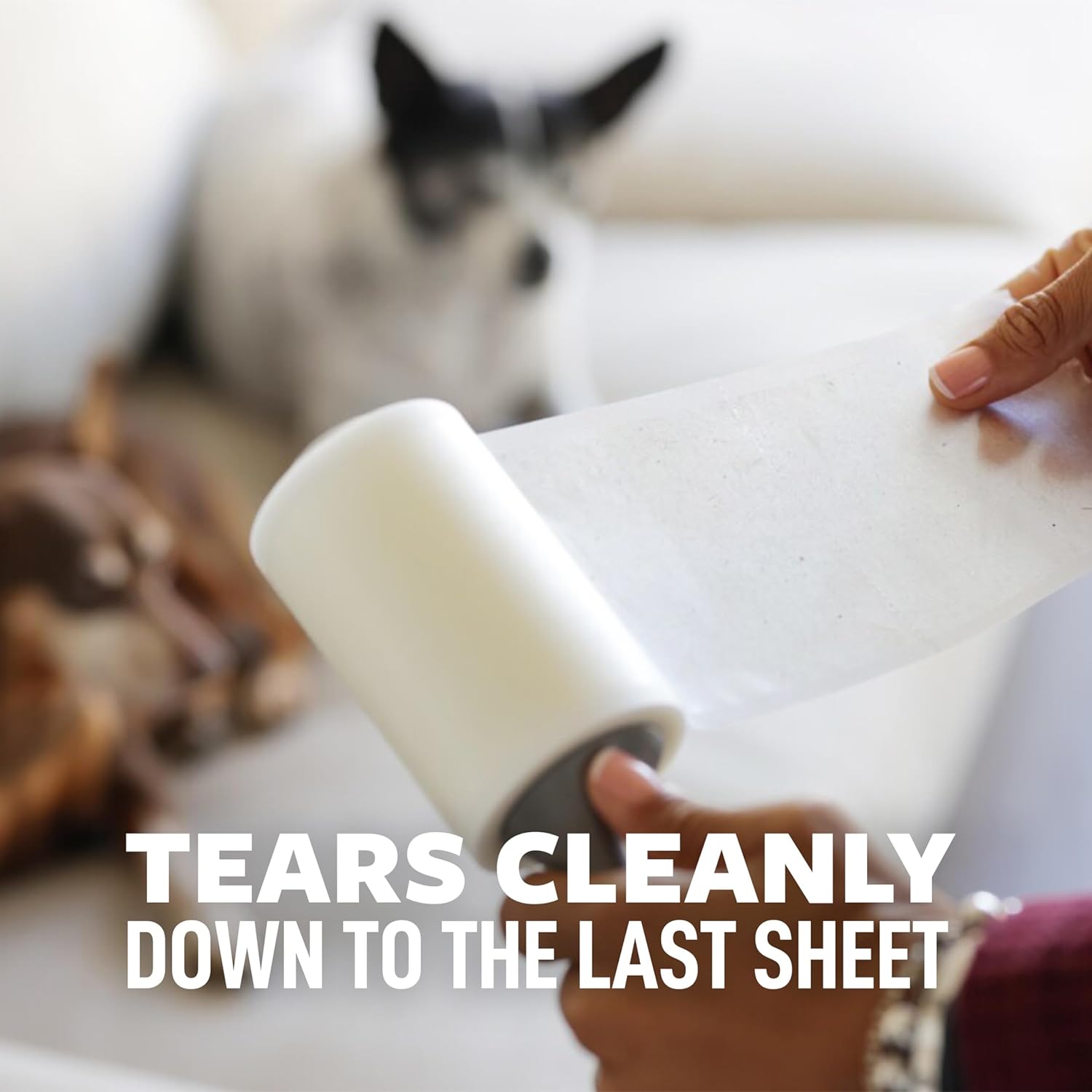 Scotch-Brite Pet Hair Pickup Extra Sticky Large Surface Lint Roller with Handle, 50% Stickier, 8 in x 29.8 ft Each, 4 Pack, 240 Easy-Tear Sheets Total