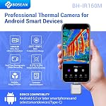 Thermal Camera for Android Smartphones with Type-C Port, 256 x 192 IR High Resolution, Portable Thermal Imager, Infrared Test Report, -4°F~1022°F Temp Range (IR256)