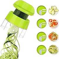 Sedhoom Direct 4-in-1 Spiralizer for Veggies - Zucchini Noodle Maker, Zoodles Spiralizer with Interchangeable Blades