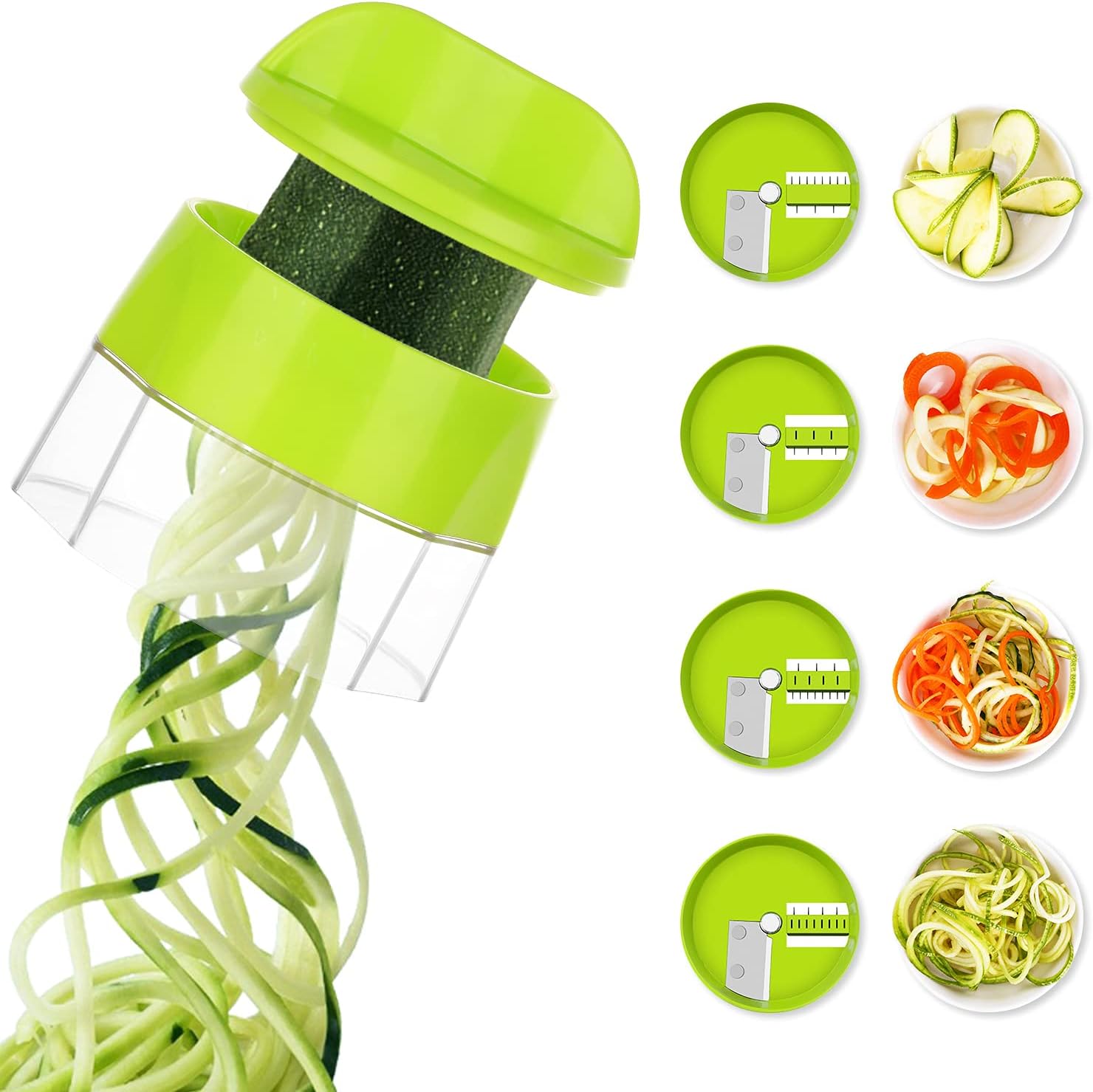 Sedhoom Direct Spiralizer for Veggies, 4 in 1 Zoodles Spiralizer, Zucchini Noodle Maker, Zucchini Spiralizer for Veggies Noodles