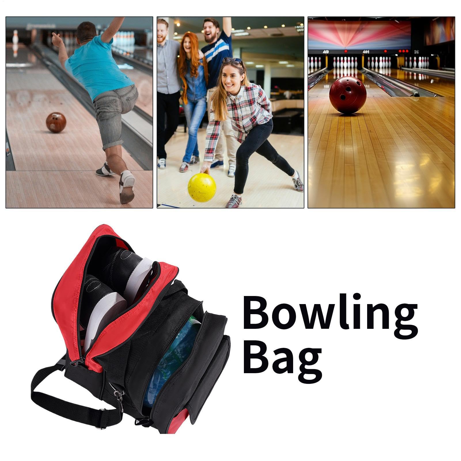 Bowling Ball Bag | Bowling Accesorios Bolsa | Correas Ajustables Deporte Zapato Pack para Entrenamiento Atleta práctica Concurso Hombres Mujeres jóvenes Estudiante Viaje