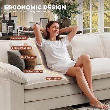 CDCASA 50'' Oversized Chair with Movable Ottoman, Velvet Comfy Cloud Sofa Accent Chairs w/Large Seat and Armrests, Modern Extra Wide Armchair Reading Chairs for Living Room, DIY Combination, Beige