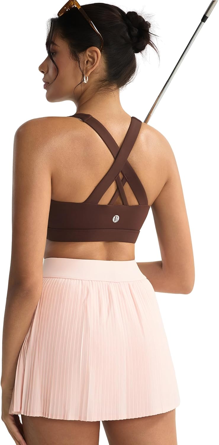 RUNNING GIRL Sports Bras for Women,Padded Strappy Sports Bras Criss-Cross Back Medium Support Sports Bras with Removable Cups - Image 8