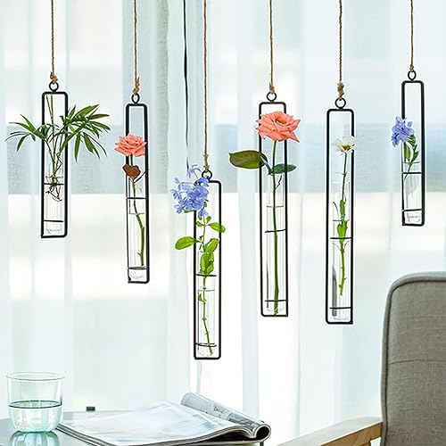 Miniatura 9 de Sziqiqi Estación de propagación de vidrio, jarrones de tubo de ensayo, vidrio transparente para esquejes, brotes, propagación de plantas