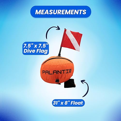 Vista 18 de Scuba Choice Spearfishing Buoy Float with Dive Flag - High-Visibility, Durable 420D Nylon Cover, PVC Bladder for Scuba Diving & Freediving