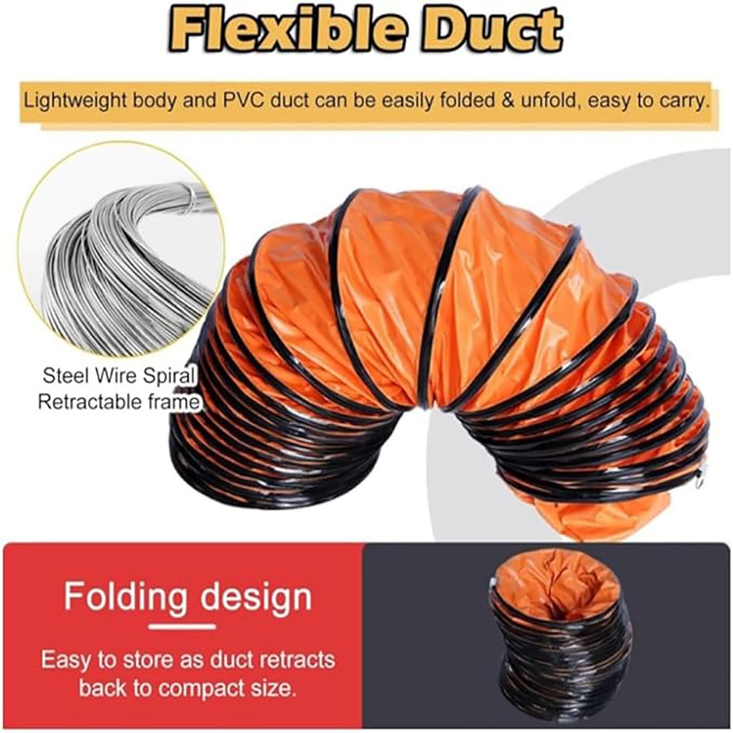 Manguera flexible de PVC, manguera para soplador, tubo de escape para fábricas, edificios residenciales y áticos(3m,450mm)