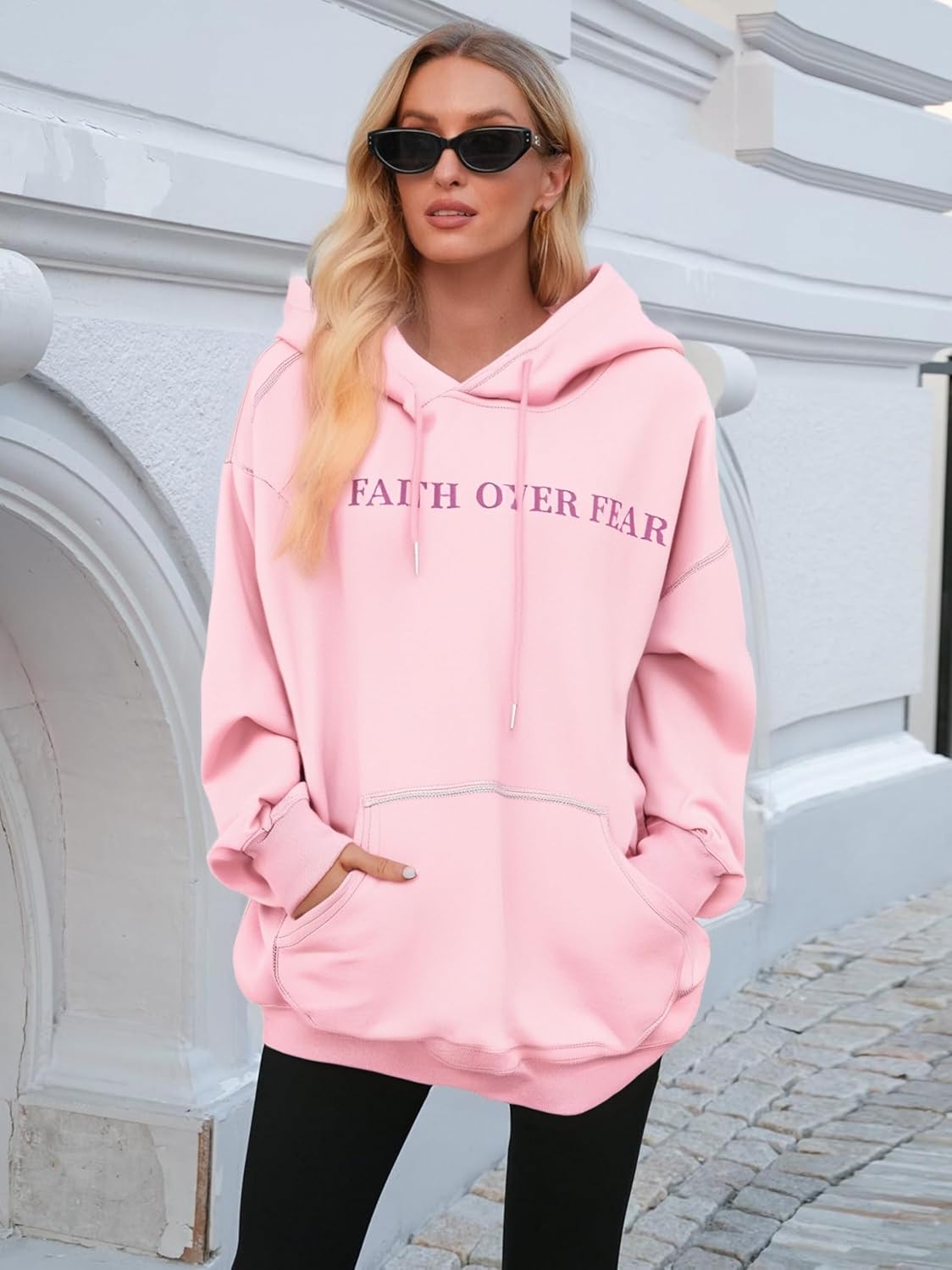 Faith Over Fear Hoodie-Christian Hoodies for Women Christian Religious Sayings Sweatshirts Inspirational Jesus - Image 2