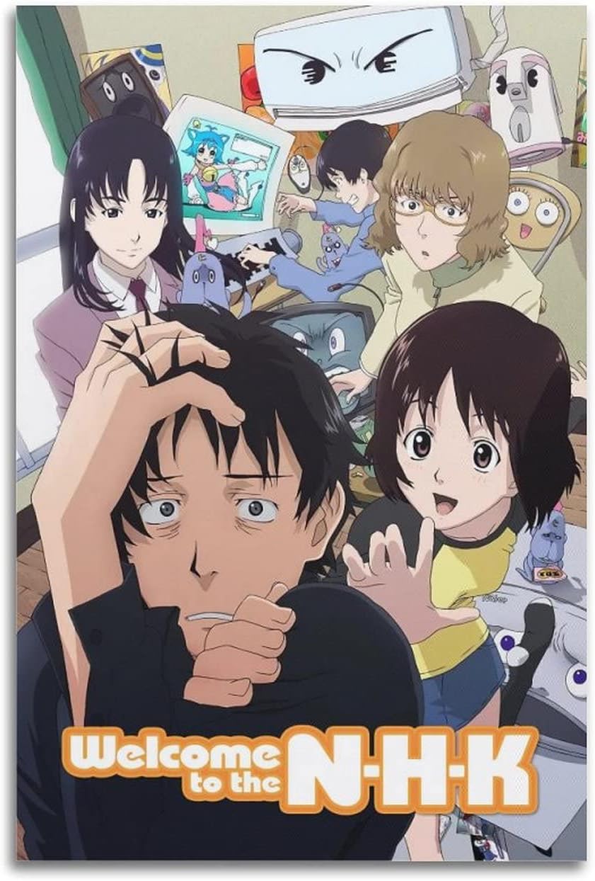 MILLTO Anime Manga Welcome to The NHK Poster for Room Aesthetics Picture Printing Canvas Wall Art Painting Gift 12x18inch(30x45cm) Unframe-style