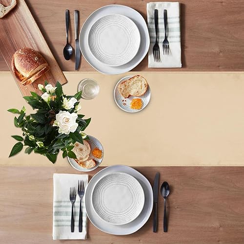 Miniatura 10 de Paquete de 10 caminos de mesa de satén de 12 x 108 pulgadas de seda para fiestas, bodas, cumpleaños, banquetes, decoración (oro antiguo)