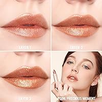 Vista 4 de Oulac Lápiz labial marrón nude para mujer, bálsamo labial tintado hidratante, textura cremosa, maquillaje de labios ligero, vegano y sin gluten