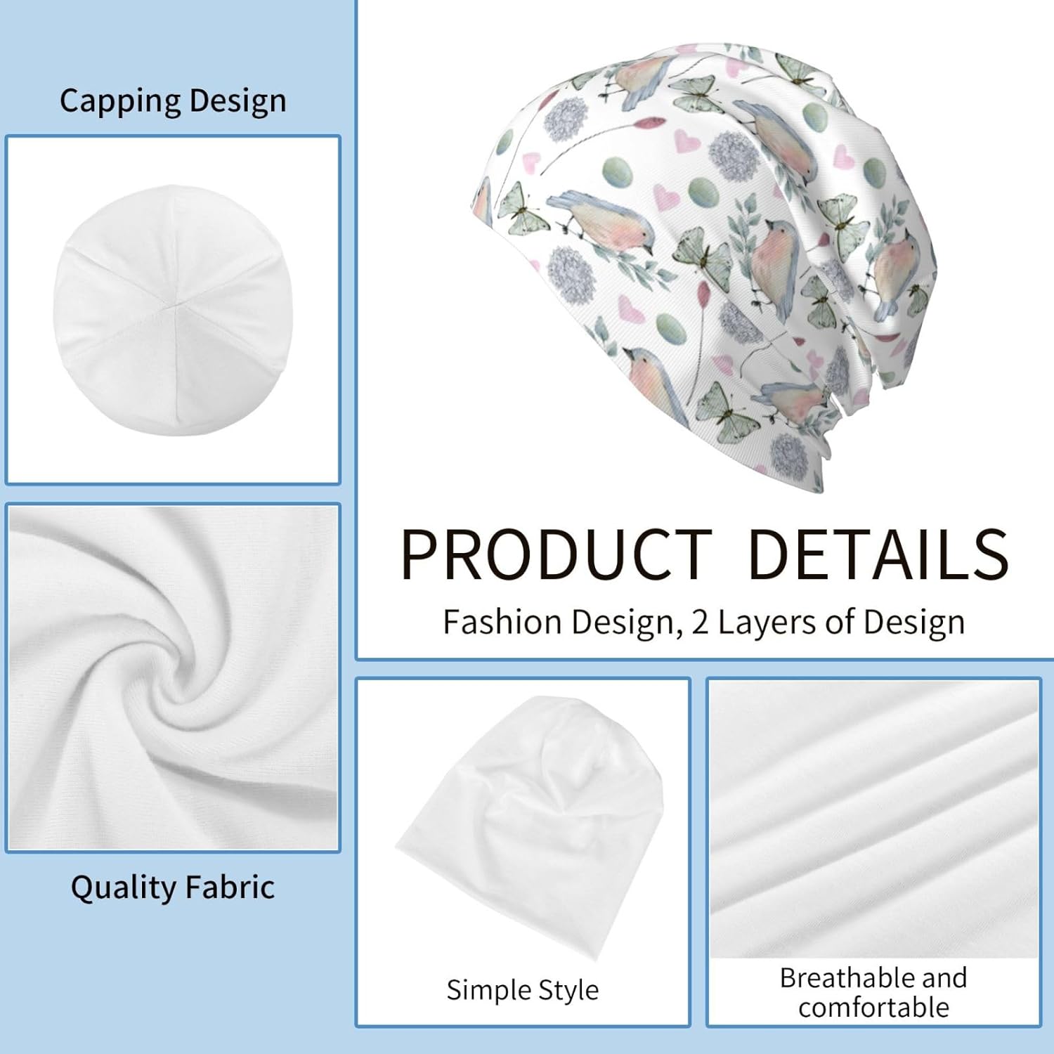 Program Code Slouchy Beanie Chemo Hat Cancer Headwear Nightcap Skull Cap for Women Men - Image 4