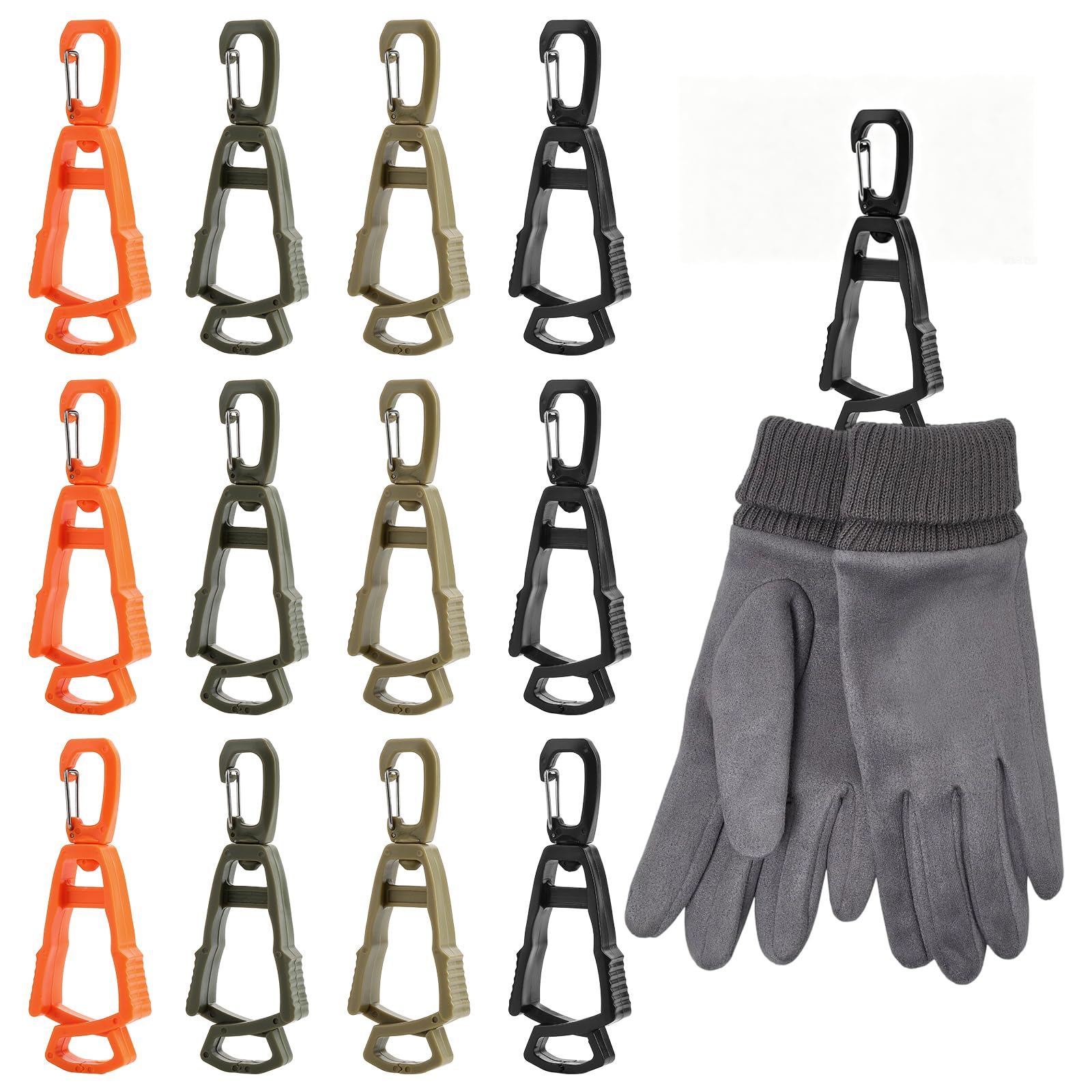 CAMETNG 12 Pcs Glove Clips, 10,5 x 3,5 cm, 360° Rotating, for Duty Belt