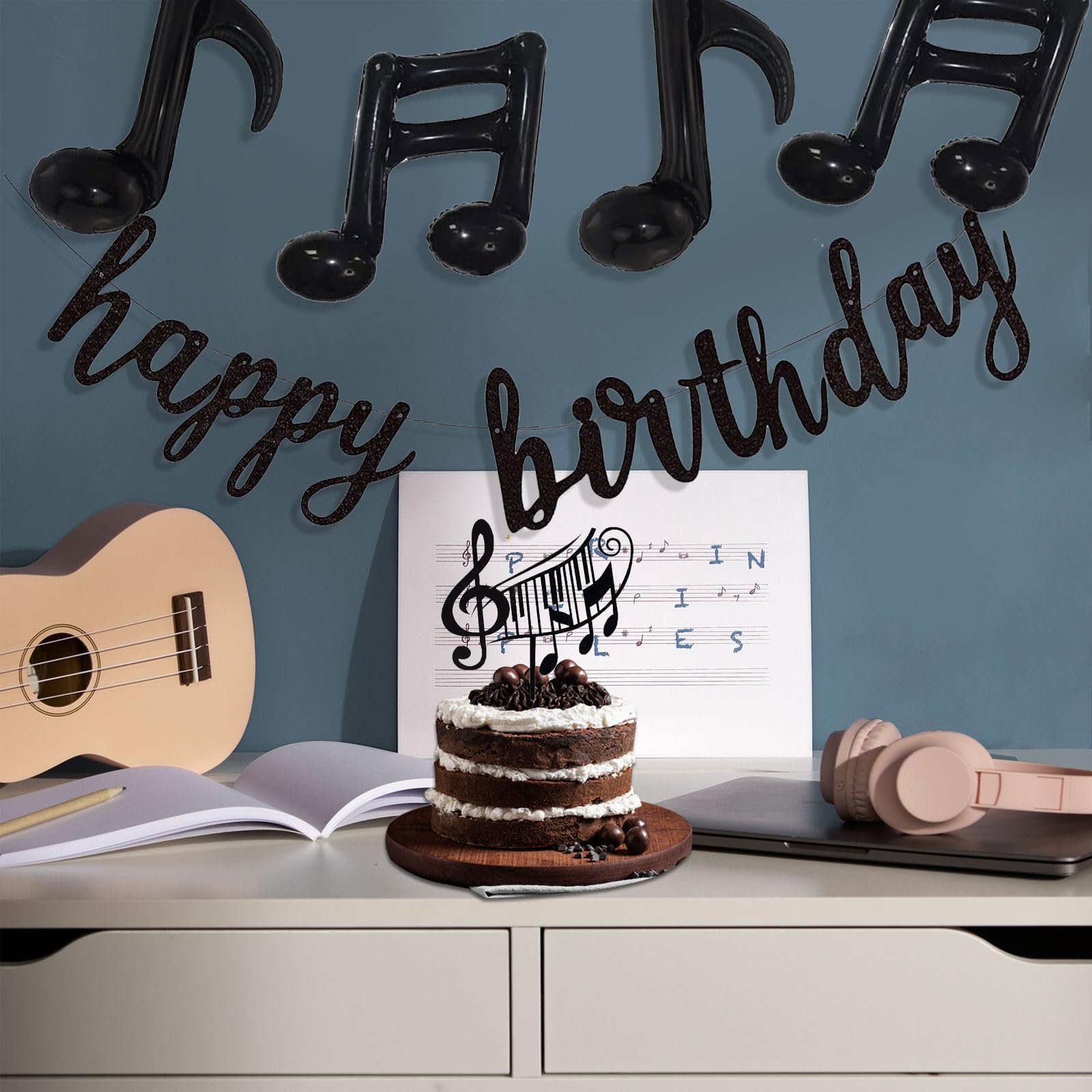 40 Stück Cake Topper Mit Musiknoten & Gitarren – Deko Für Geburtstagstorte & Muffins