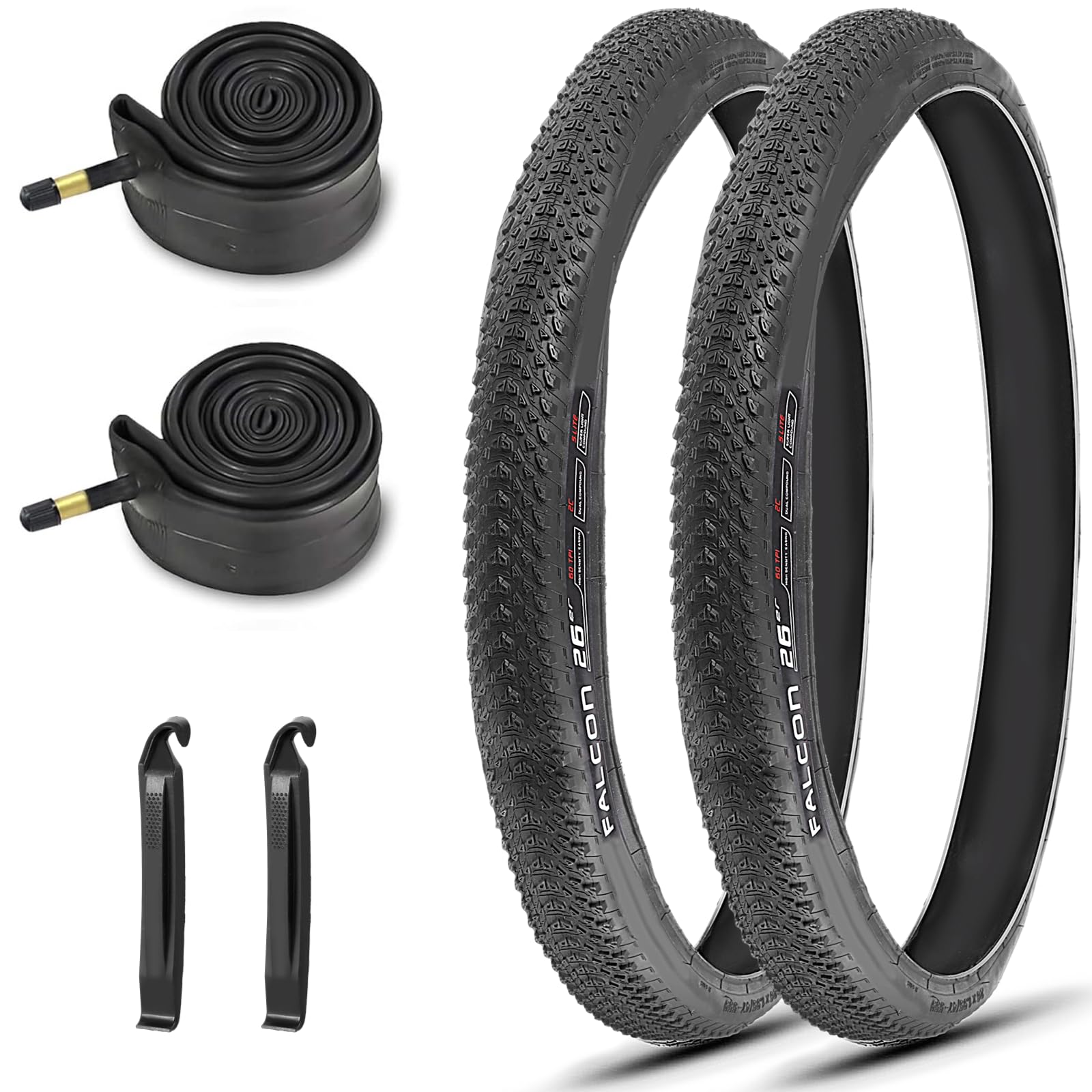 Amazon | マウンテンバイクタイヤ交換セット 26インチ x 1.95インチ