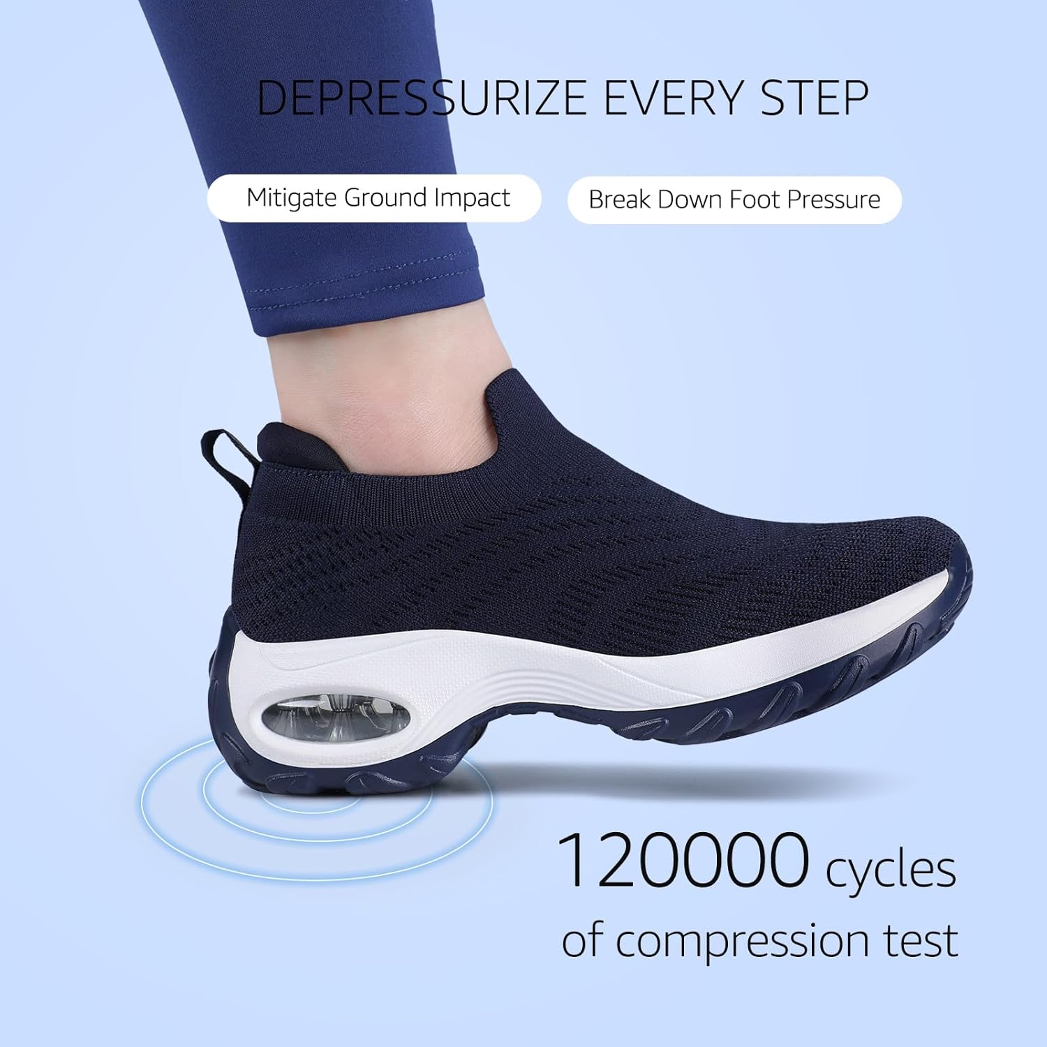 STQ Walking Shoes for Women Slip On Shoes with Arch Support Lightweight Cushioned Sock Sneakers - Image 4