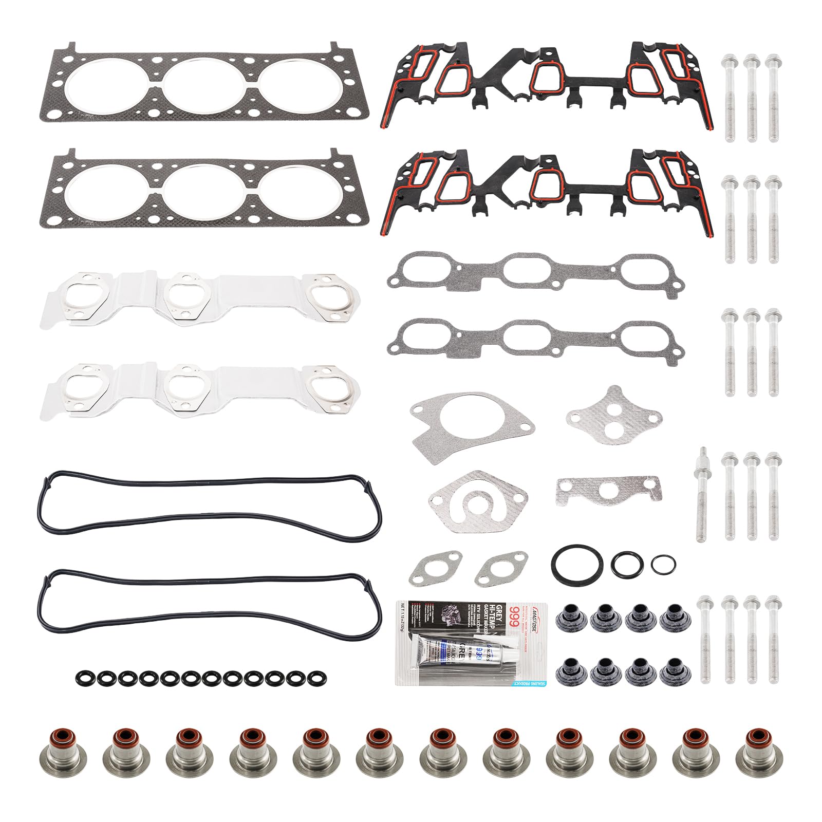 29Pcs Head Gasket Set Replacement for 95-99 Century/Lumina/Monte Carlo/Grand Prix,95-96 Regal/Beretta/Corsica/Cutlass Ciera,97-99 Malibu/Cutlass OEM# HS9957PT2/HS9957PT-2/ES7401