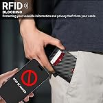 VATAN Wallet for Men Slim RFID Blocking Leather Credit Card Holder Wallet for 15 Cards, Bifold Minimalist Thin Wallet with 2 ID Windows & Cash Slot, with Gift Box (Carbon Fiber Black)