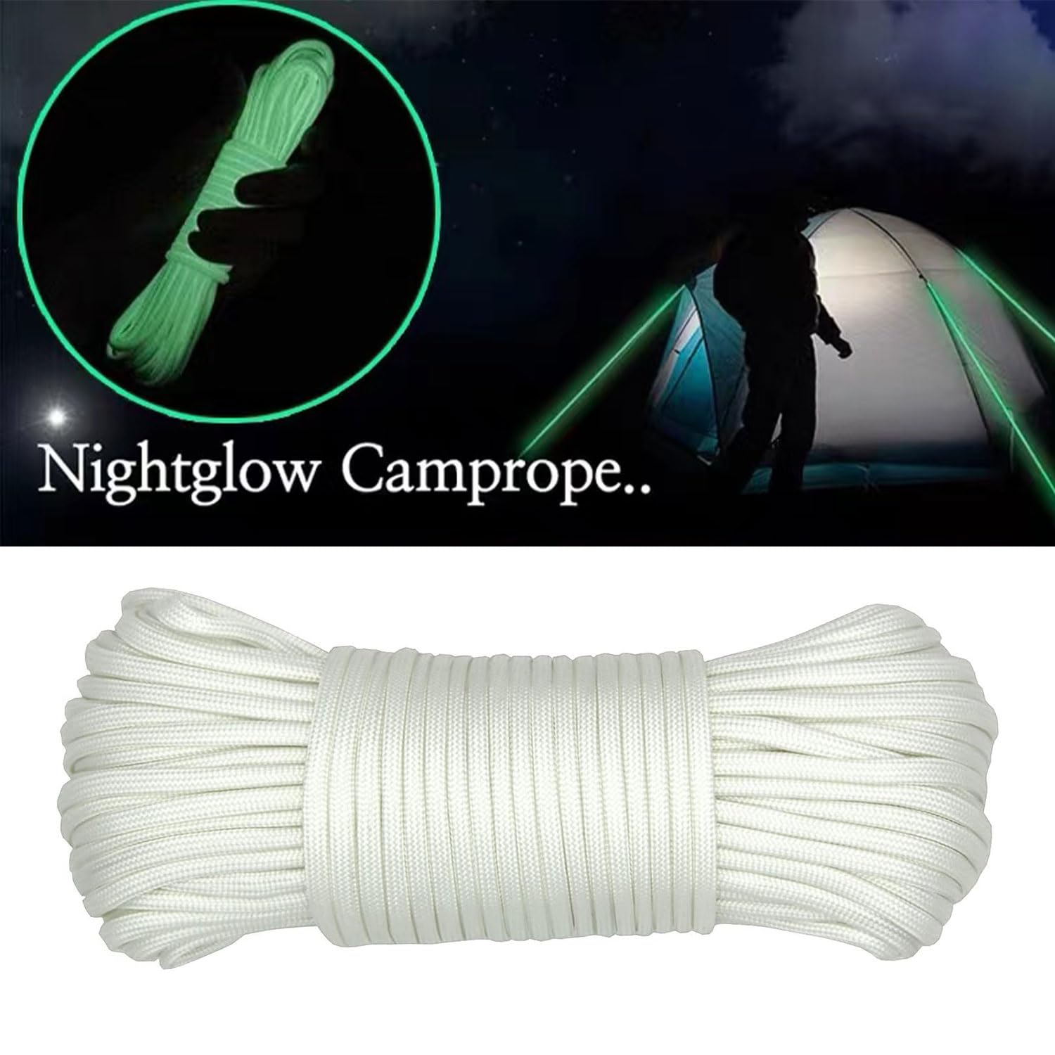 Fluorescencyjna linka paracord, świecąca nylonowa linka Paracord 4 mm z 9 rdzeniami Paracord Parachute Cord linka spadochronowa - długość całkowita 30 metrów - maks. 250 kg