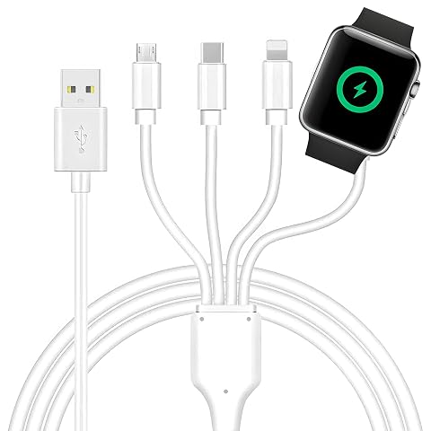 4 in 1 Watch Phone Charger Cable Multi Charging Cord Fast Magnetic Cable USB Type C for Apple