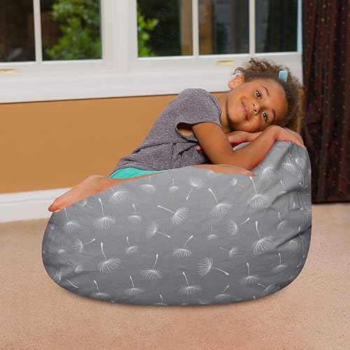 Miniatura 411 de Posh Creations - Sillón puff para niños, adolescentes y adultos, incluye funda extraíble y lavable a máquina, grande de 38 pulgadas, piel de conejo