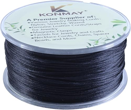 Vista 42 de KONMAY - Cuerda de nailon para hacer manualidades tipo bisutería, macramé o crochet, joyería, nudos chinos, Kumihimo, disponible en varios tamaños