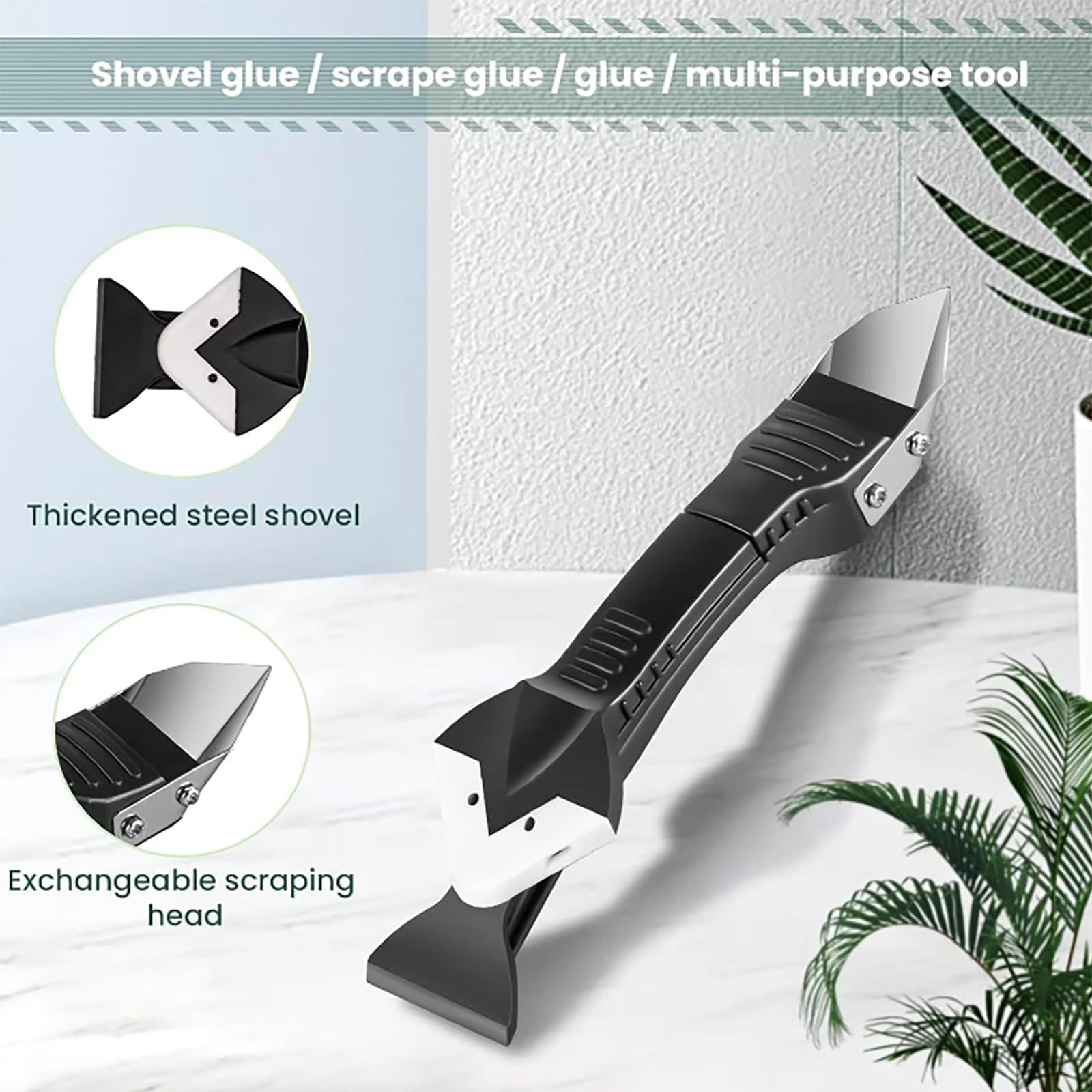 3 in 1 Silicone Caulking Tool Kit-Caulk Remover Tool with 4 Angle Scrapers,Grout Removal Tool,Caulking Finger,Glass Adhesive Angle Scraper for Bathroom Flooring,Kitchen,Window,Sink Joint,Frames Seal