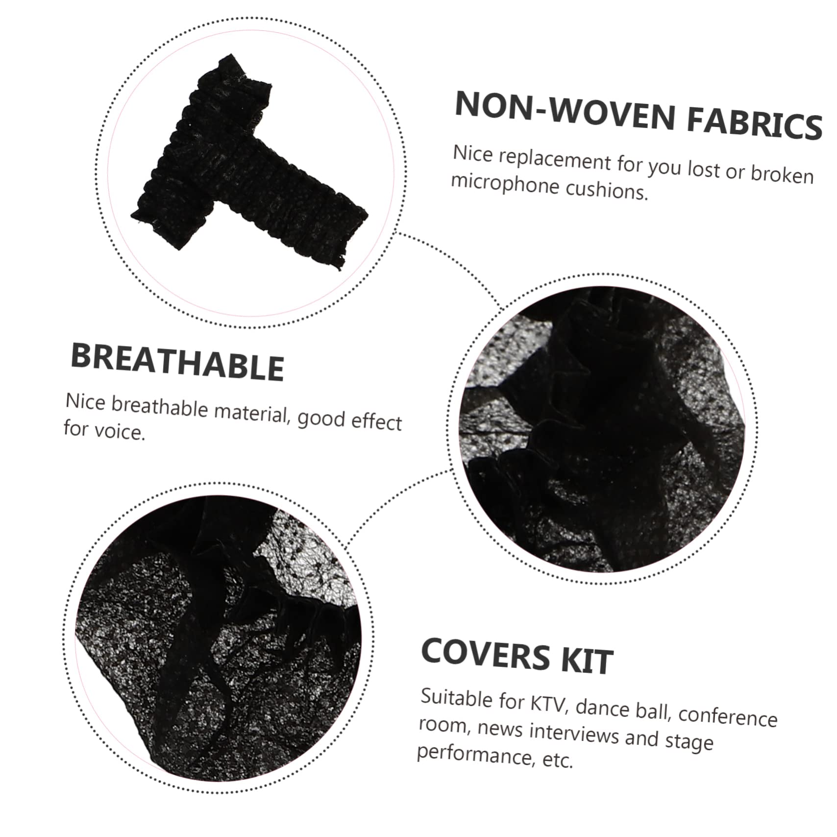 EPIGEIST 100Pcs Non Woven Mic Covers Splash Windproof Protectors for Ktv Karaoke and Stage Use Creative Mic Sleeve Covers to Block Noise and Dust