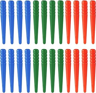 9pcs Cribbage Board Pegs, Plastic Cribbage Pegs Fit 1/8 Holes Peg Board Game Traditional Crib Board Pins Cribbage Board Game Accessories (Red, Blue, Red)