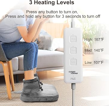 GOTOQOMO Electric Heating Foot Warmer Fast Heated Pad Ultra Soft Flannel Fleece with 12 Settings for Men and Women-NBH