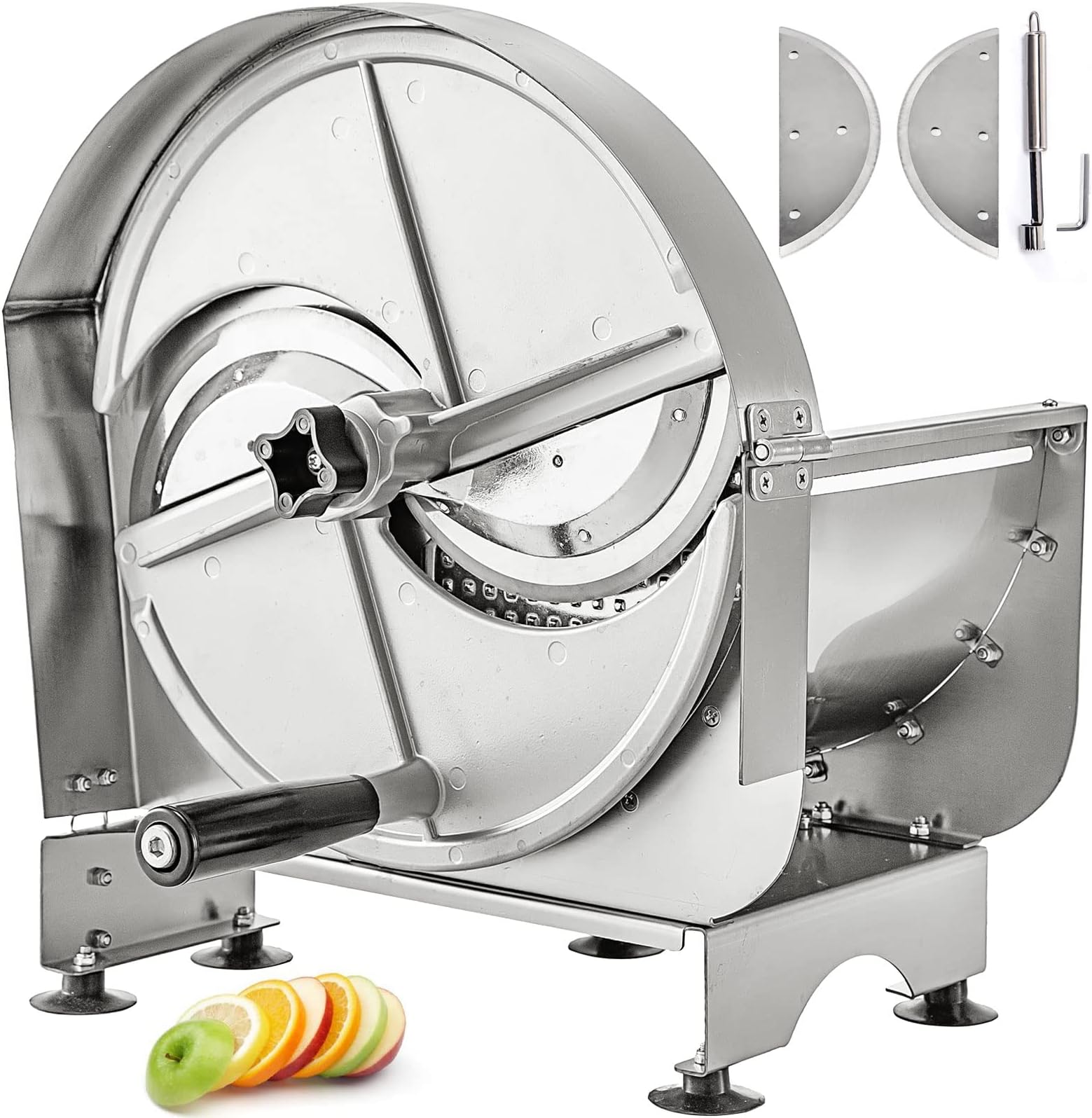 VEVOR Commercial Manual Slicer, 0.2-12mm Adjustable Thickness, Stainless Steel Manual Vegetable Slicer, Commercial Vegetable Slicer with Durable Blades for Slicing Fruit Lemon Onion Cabbage