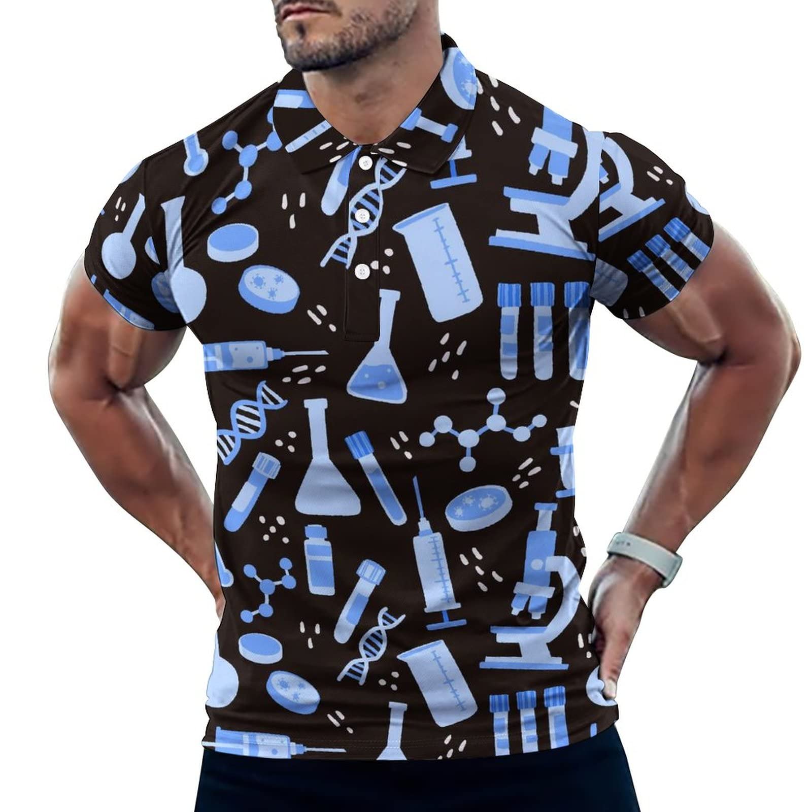 Medical Lab Tools Science Men's Polo-Shirt Regular Short Sleeve Tees Casual Pattern Tops