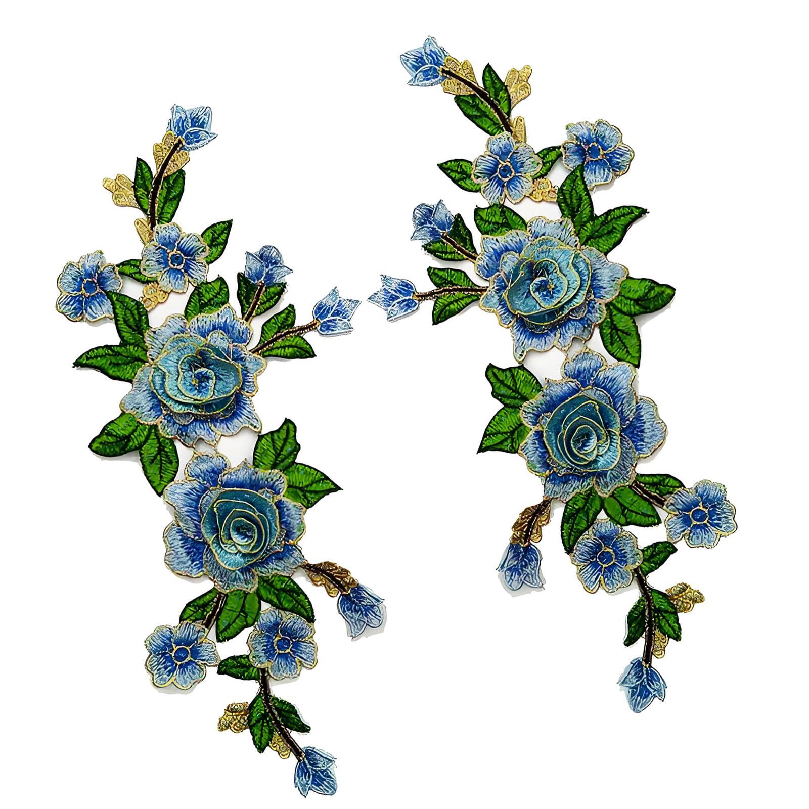 Jazuaiao Flower Embroidery Applique Sewing on Decorative Sticker for Shirts Jackets Traditional Costume Dressmaking Fashion Embellishment