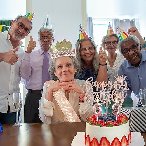 Miniatura 381 de Decoraciones de cumpleaños de 3 años para niñas; banda, corona/tiara, velas y adorno para pastel de cumpleaños de 3 años; regalos y decoraciones