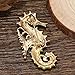 NOIAFZY 2Pcs Elegant Shiny Rhinestone Seahorse Brooch Retro Sparkling Sea Animal Casual Brooch Pins for Fashion Clothing Accessories