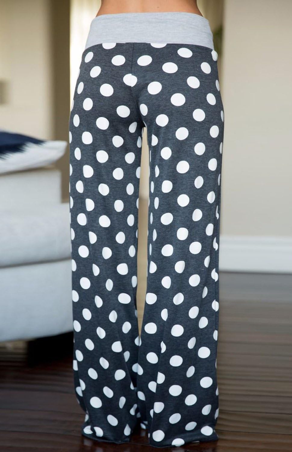 AMiERY Women's Comfy Casual Pajama Pants Floral Print Drawstring Palazzo Lounge Pants Wide Leg - Image 4