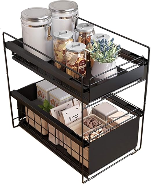 Amazon Lither シンク下スライドラック 2段式 キッチン収納ラック 調味料収納棚 多機能 ステンレス棚 引き出し式 スパイス ボトル キッチン バスルーム 省スペース 調味料 スパイスラック オンライン通販 Amazon Lither シンク下スライドラック 2段式 キッチン収納ラック 調味料収納棚 多機能 ステンレス棚 引き出し式 スパイス ボトル キッチン バスルーム 省スペース 調味料 スパイスラック オンライン通販
