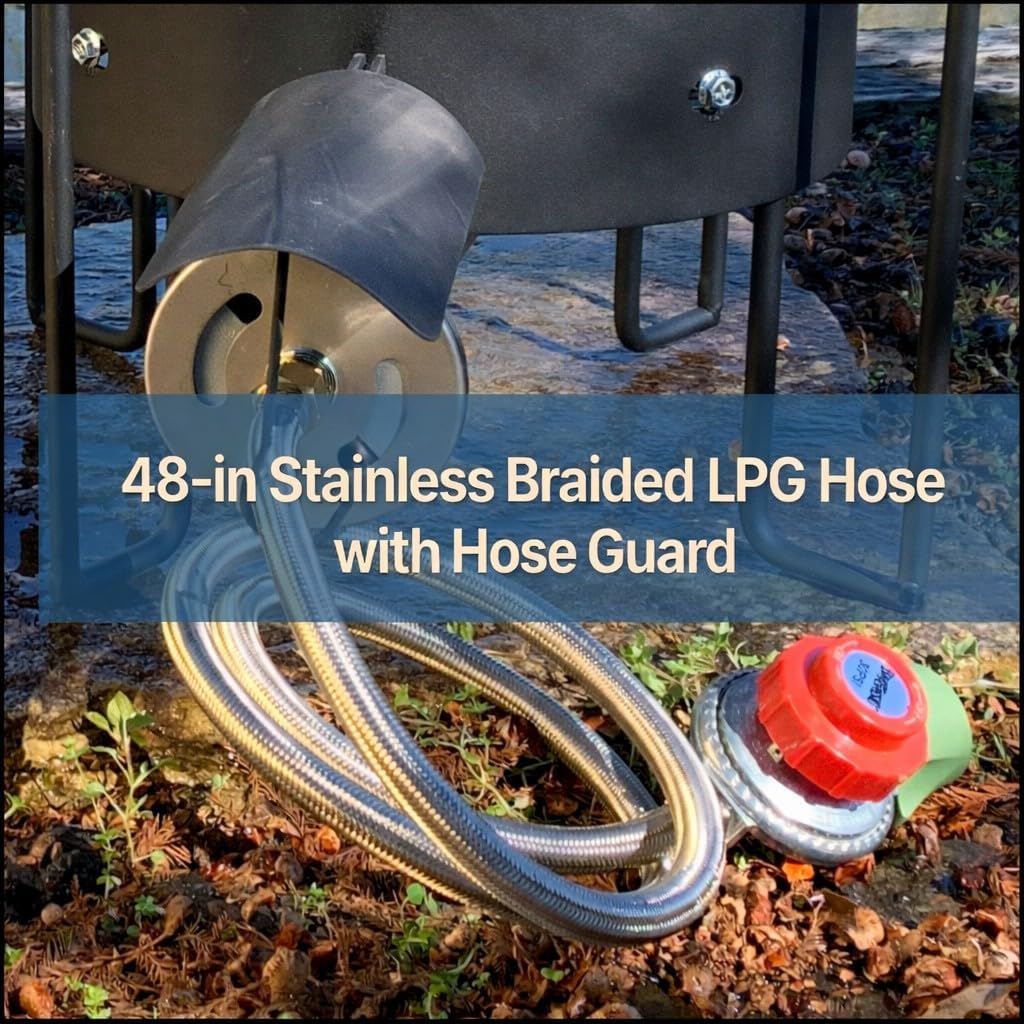 Bayou Classic KAB6 Bayou Banjo Cooker - Propane Burner for Outdoor Cooking, Outdoor Stove - Crawfish Boiler, Homebrew Burner - Large Stock Pots - Fish Boil, Gumbo, Soup, Stew, Brewing, Tamales