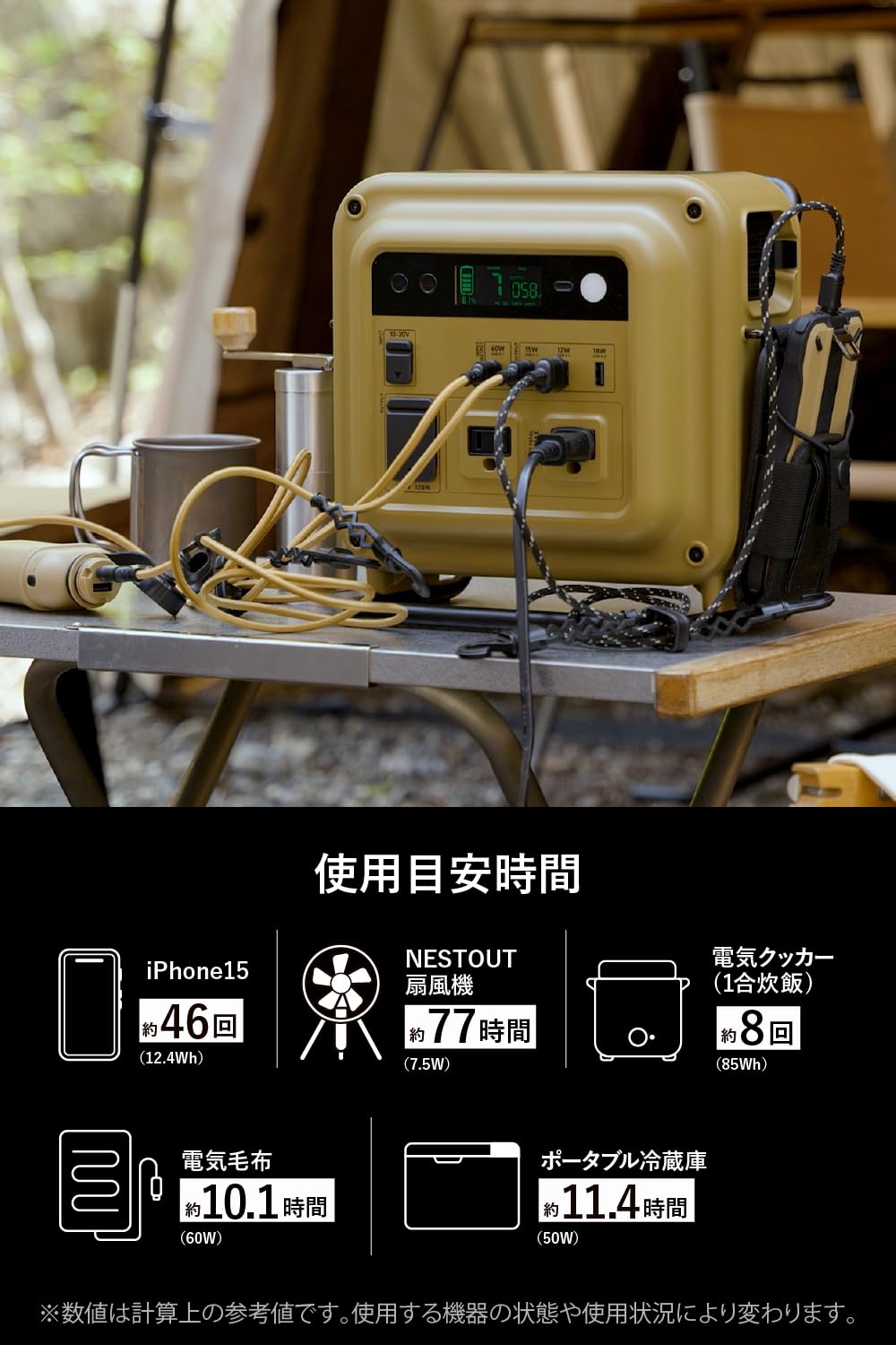 Amazon.co.jp: ポータブル電源 NESTOUT 712Wh AC定格出力700W AC×2 USB
