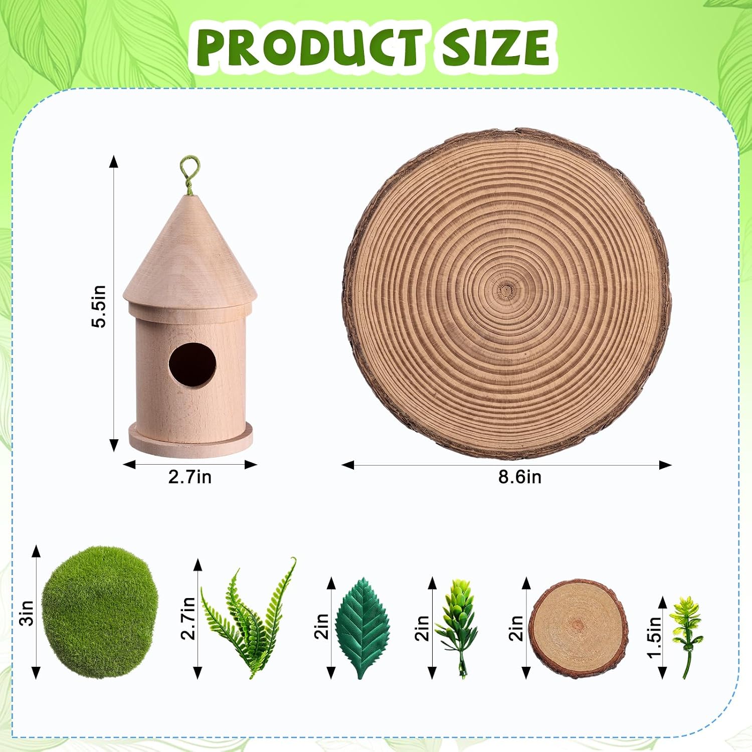 Threehoney 2 Sets DIY Fairy Garden Kits Wooden Fairy House Craft Kit Make Your Own Mini Nature Garden Building Set with Base and Decorations for Craft Enthusiasts Creative Activity Birthday Gift